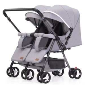 Home swivel – سترولر بيبى تؤام مزوده ببطانه طبيه عاليه الكثافه من البراند لوسيد اللون اسود فى ابيض موديل