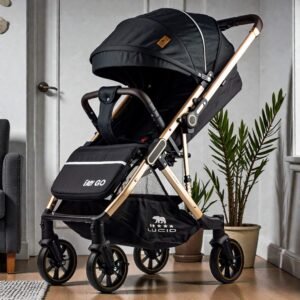 Home easy go – سترولر بيبى فاخره هاندل مزوده باربع عجلات متحركه360 درجه من لوسيد اسود موديل