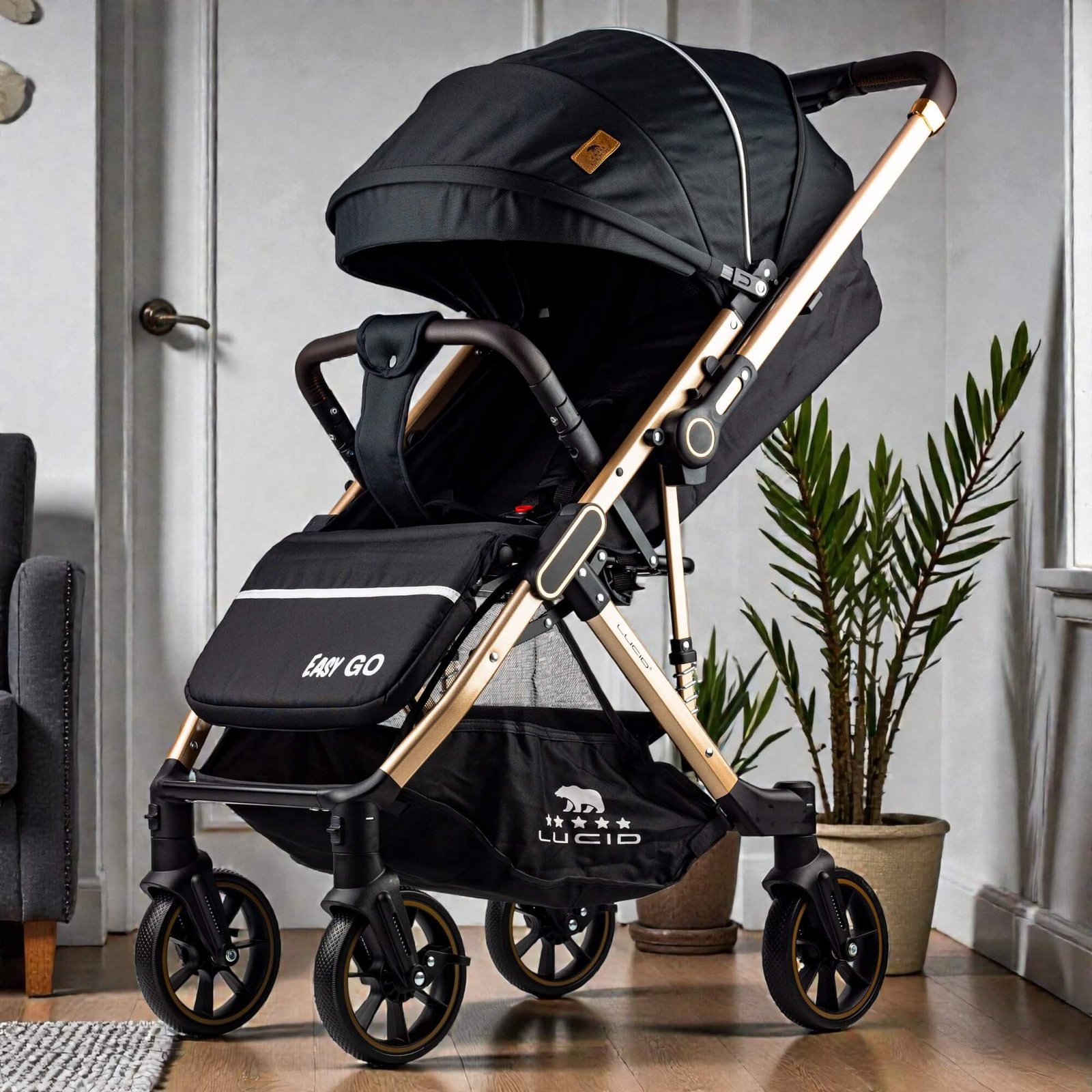 easy go – سترولر بيبى فاخره هاندل مزوده باربع عجلات متحركه360 درجه من لوسيد اسود موديل easy go – سترولر بيبى فاخره هاندل مزوده باربع عجلات متحركه360 درجه من لوسيد اسود موديل