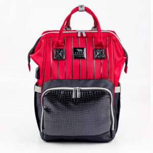 افضل حقيبه لوازم الأمهات الأصلية الإصدار الاحدث من لوسيد حقيبه (جلد) ومقاومة للمياه مع مفرش غيار وحافظه للببرونه حراريه بوصله تسخين-احمر