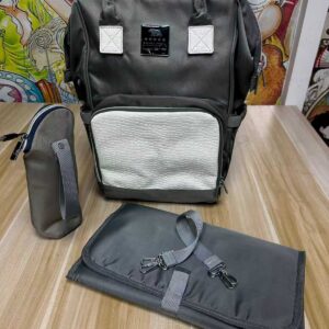 افضل حقيبه لوازم الأمهات الأصلية الإصدار الاحدث من لوسيد حقيبه (جلد) ومقاومة للمياه مع مفرش غيار وحافظه للببرونه حراريه بوصله تسخين-ابيض