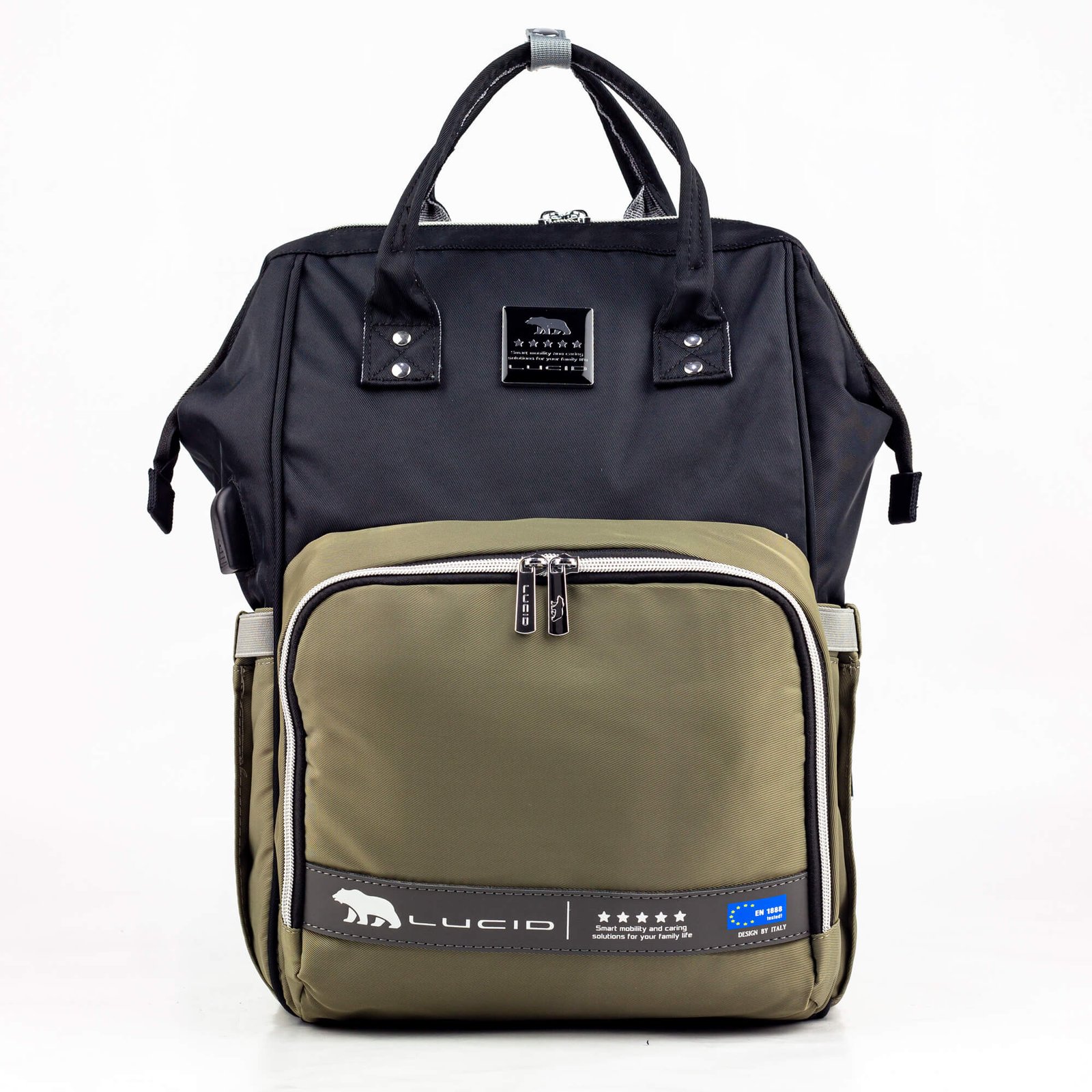 حقيبه لوازم الأمهات الإصدار الاحدث من لوسيد مقاومة للمياه مع مفرش غيار وحافظه للببرونه حراريه بوصله تسخين اسود فى جراى حقيبه لوازم الأمهات الإصدار الاحدث من لوسيد مقاومة للمياه مع مفرش غيار وحافظه للببرونه حراريه بوصله تسخين اسود فى جراى