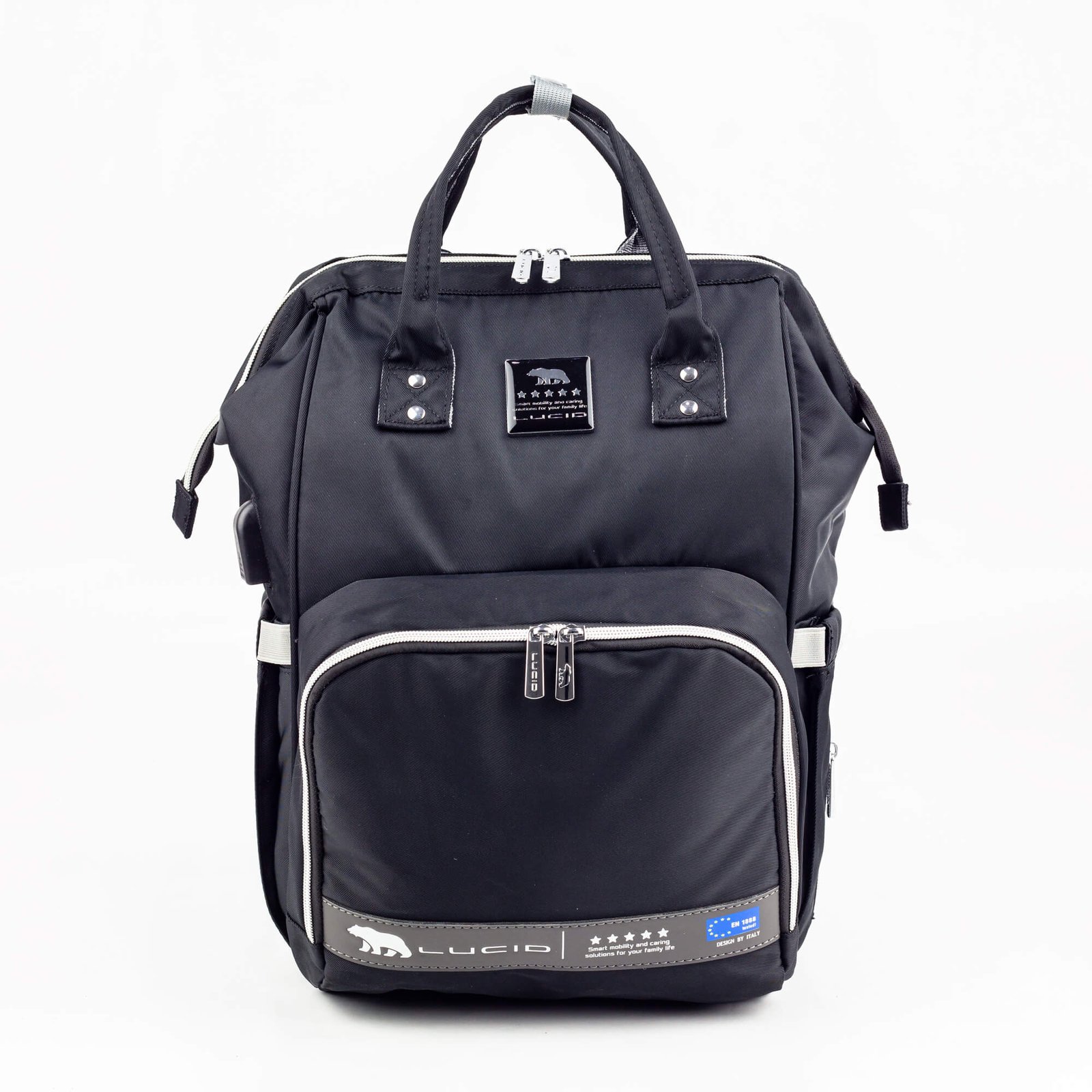 حقيبه لوازم الأمهات الإصدار الاحدث من لوسيد مقاومة للمياه مع مفرش غيار وحافظه للببرونه حراريه بوصله تسخين اسود حقيبه لوازم الأمهات الإصدار الاحدث من لوسيد مقاومة للمياه مع مفرش غيار وحافظه للببرونه حراريه بوصله تسخين اسود