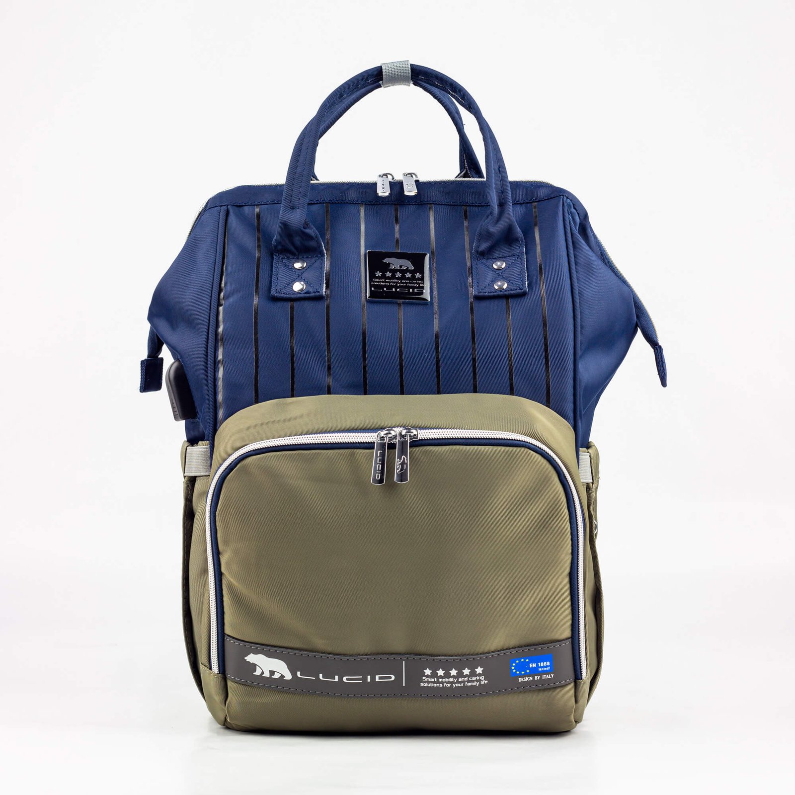 حقيبه لوازم الأمهات الإصدار الاحدث من لوسيد مقاومة للمياه مع مفرش غيار وحافظه للببرونه حراريه بوصله تسخين ازرق فى جراى حقيبه لوازم الأمهات الإصدار الاحدث من لوسيد مقاومة للمياه مع مفرش غيار وحافظه للببرونه حراريه بوصله تسخين ازرق فى جراى