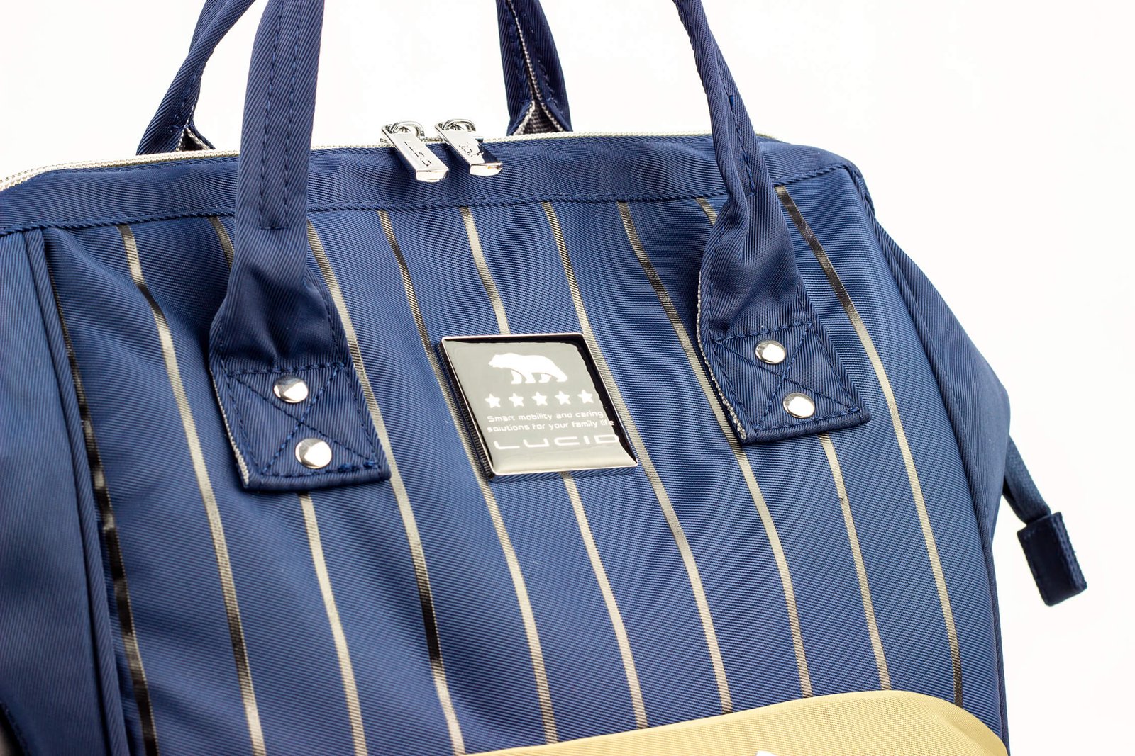 حقيبه لوازم الأمهات الإصدار الاحدث من لوسيد مقاومة للمياه مع مفرش غيار وحافظه للببرونه حراريه بوصله تسخين ومزوده ببطانه طبيه للظهر-ازرق فى جراى حقيبه لوازم الأمهات الإصدار الاحدث من لوسيد مقاومة للمياه مع مفرش غيار وحافظه للببرونه حراريه بوصله تسخين ازرق فى جراى