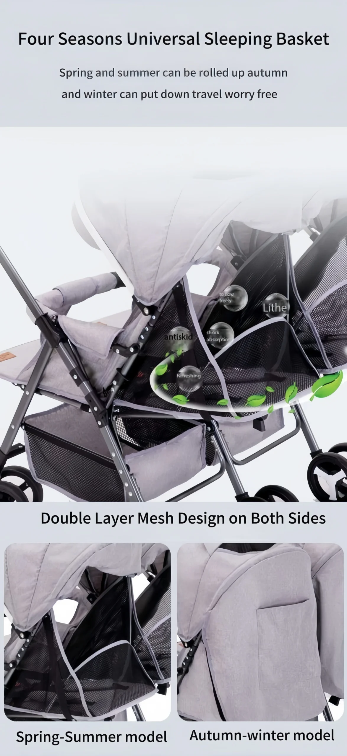 SWIVEL – سترولر بيبى تؤام مزوده ببطانه طبيه عاليه الكثافه من البراند لوسيد اللون ازرق موديل swivel – سترولر بيبى تؤام مزوده ببطانه طبيه عاليه الكثافه من البراند لوسيد اللون اخضر موديل