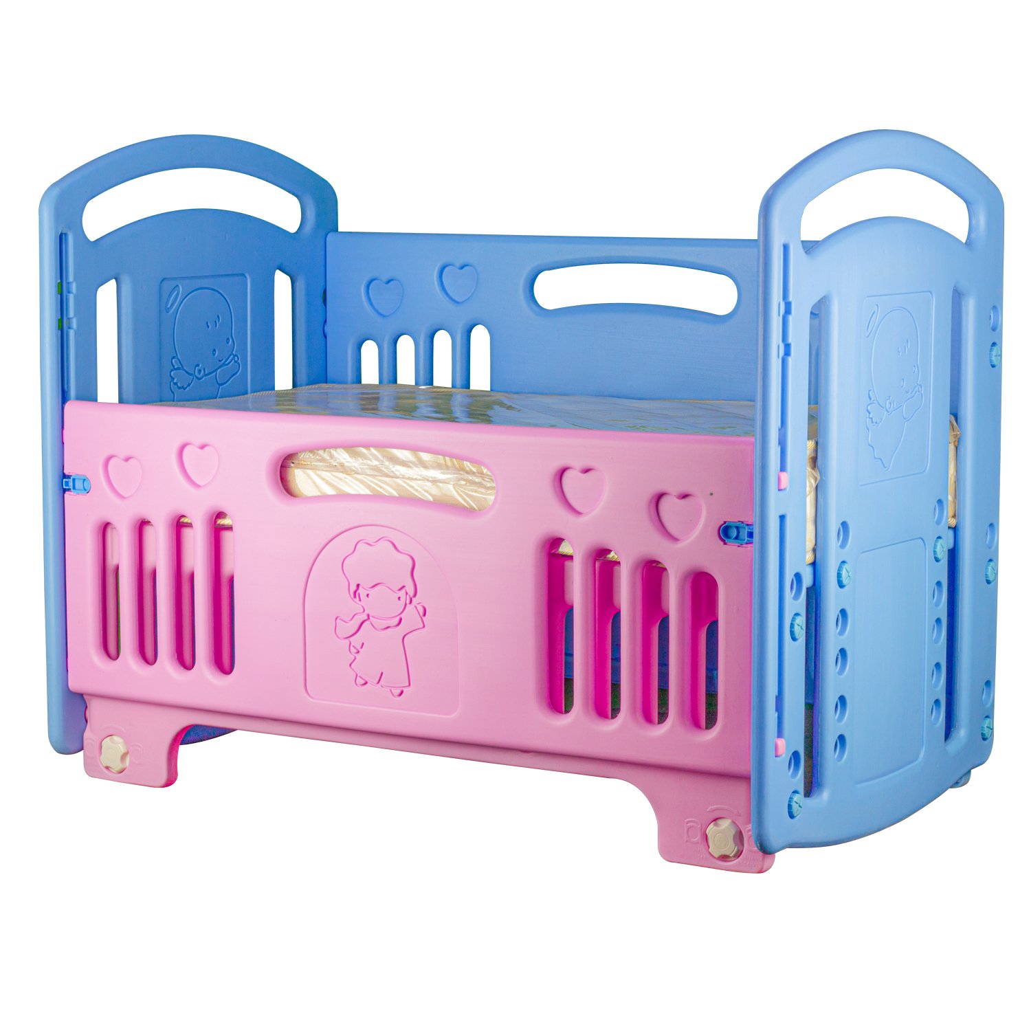 أفضل سرير أطفال بلاستيكي صلب 3 مستويات من لوسيد مع امكانيه ضمه لسرير الام ، سهل الفتح والتركيب للتخزين ويمكن غسله بالمياه اللون الازرق أفضل سرير أطفال بلاستيكي صلب 3 مستويات من لوسيد مع امكانيه ضمه لسرير الام ، سهل الفتح والتركيب للتخزين ويمكن غسله بالمياه اللون الازرق