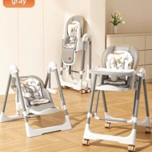 Home sena – كرسى طعام للبيبى 4*1 هزاز وثابت فاخره مزوده ببطانه طبيه عاليه الكثافه من البراند لوسيد لون جراى فاتح موديل