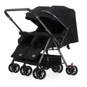swivel – سترولر بيبى تؤام مزوده ببطانه طبيه عاليه الكثافه وكفر لكل بيبى للحمايه من البرد من البراند لوسيد اللون اسود موديل
