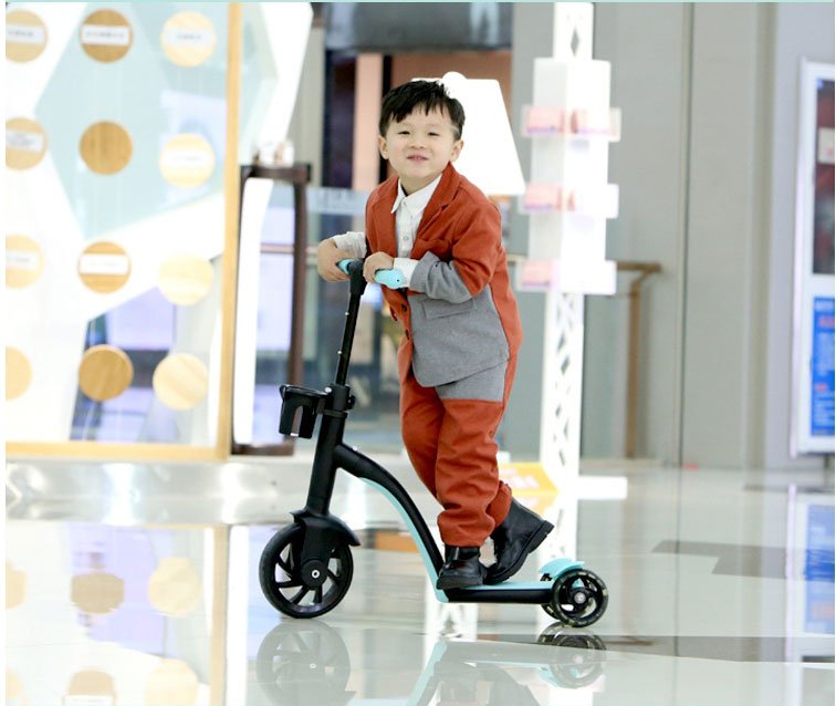 سكوتر 3 في 1 للأطفال سكوتر قابل للطي للأطفال الصغار دراجة ثلاثية العجلات متوازنة مع 3 قابلة للتعديل